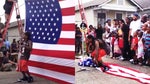 Rap star Lil Wayne was filmed trampling all over the American flag while shooting a new music video for the song “God Bless Amerika in New Orleans this past weekend.